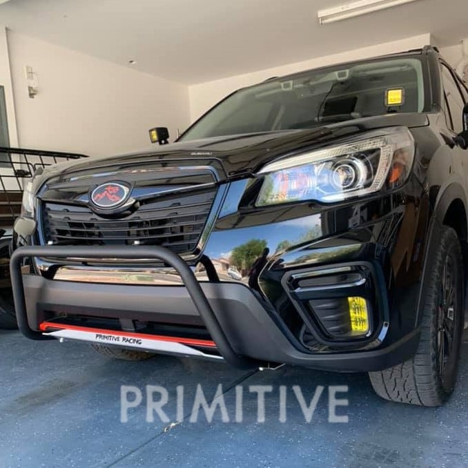 2019 Forester Front skidplate with lip with rally innovations lightbar