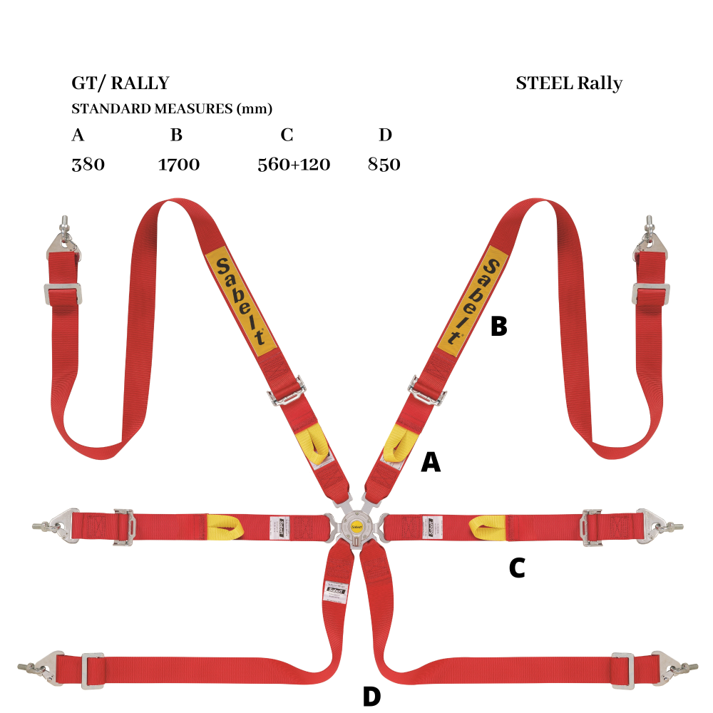 Sabelt Steel Series 2" Rally 6 Point Harness