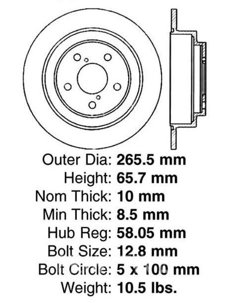 5x100 2-Pot Brake Conversion Kit, early models w/disc brake