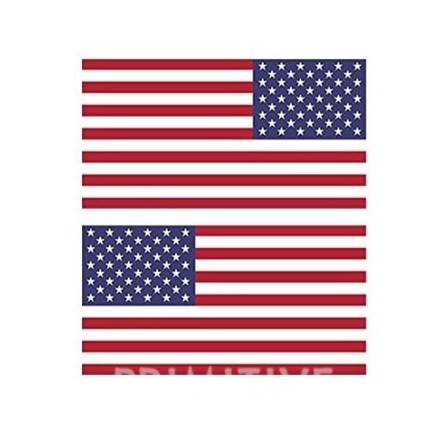 Reverse and Forward Facing American Flag Sticker